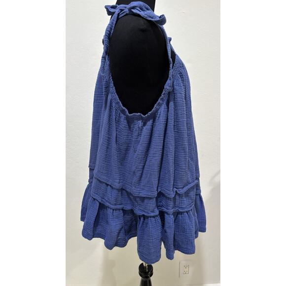 FREE PEOPLE Fleur Mini Dress Size Small in Blue - Picture 5 of 8